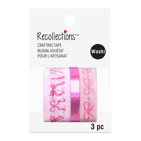 3-Piece Pink Bows Washi Tape Set by Recollections™
